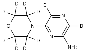 6-(morpholino-d8)pyrazin-3,5-d2-2-amine Struktur