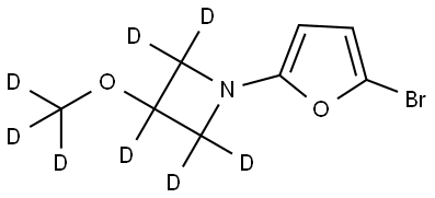 1-(5-bromofuran-2-yl)-3-(methoxy-d3)azetidine-2,2,3,4,4-d5 Struktur