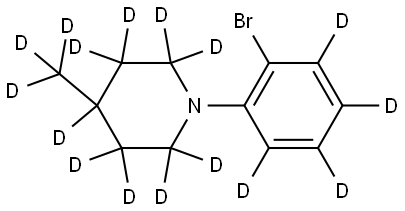 1-(2-bromophenyl-3,4,5,6-d4)-4-(methyl-d3)piperidine-2,2,3,3,4,5,5,6,6-d9 Struktur