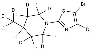 5-bromo-2-(4-(methyl-d3)piperidin-1-yl-2,2,3,3,4,5,5,6,6-d9)thiazole-4-d Struktur