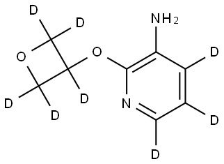 2-((oxetan-3-yl-d5)oxy)pyridin-4,5,6-d3-3-amine Struktur