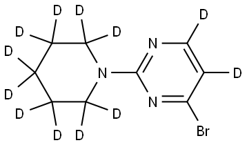 4-bromo-2-(piperidin-1-yl-d10)pyrimidine-5,6-d2 Struktur