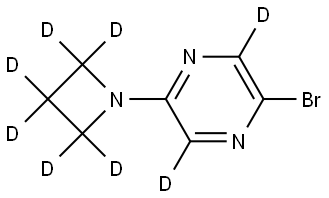 2-(azetidin-1-yl-d6)-5-bromopyrazine-3,6-d2 Struktur