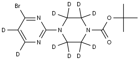 tert-butyl 4-(4-bromopyrimidin-2-yl-5,6-d2)piperazine-1-carboxylate-2,2,3,3,5,5,6,6-d8 Struktur