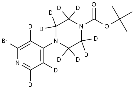 tert-butyl 4-(2-bromopyridin-4-yl-3,5,6-d3)piperazine-1-carboxylate-2,2,3,3,5,5,6,6-d8 Struktur