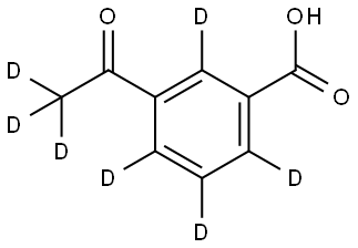 3-(acetyl-d3)benzoic-2,4,5,6-d4 acid Struktur