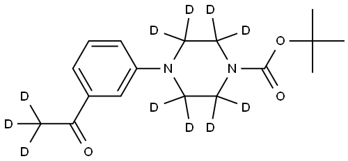 tert-butyl 4-(3-(acetyl-d3)phenyl)piperazine-1-carboxylate-2,2,3,3,5,5,6,6-d8 Struktur