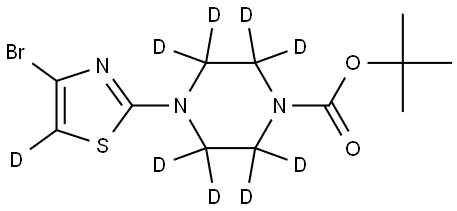 tert-butyl 4-(4-bromothiazol-2-yl-5-d)piperazine-1-carboxylate-2,2,3,3,5,5,6,6-d8 Struktur