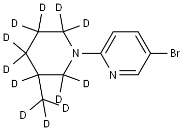 5-bromo-2-(3-(methyl-d3)piperidin-1-yl-2,2,3,4,4,5,5,6,6-d9)pyridine Struktur