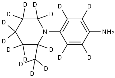 4-(2-(methyl-d3)piperidin-1-yl-2,3,3,4,4,5,5,6,6-d9)benzen-2,3,5,6-d4-amine Struktur