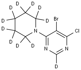 5-bromo-4-chloro-6-(piperidin-1-yl-d10)pyrimidine-2-d Structure