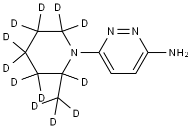 6-(2-(methyl-d3)piperidin-1-yl-2,3,3,4,4,5,5,6,6-d9)pyridazin-3-amine Struktur