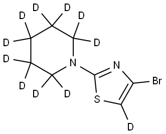 4-bromo-2-(piperidin-1-yl-d10)thiazole-5-d Struktur