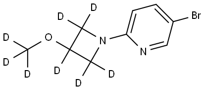 5-bromo-2-(3-(methoxy-d3)azetidin-1-yl-2,2,3,4,4-d5)pyridine Struktur