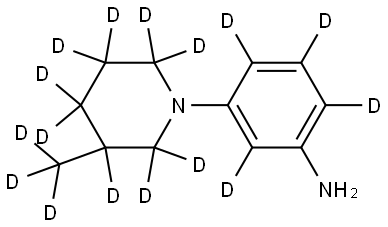 3-(3-(methyl-d3)piperidin-1-yl-2,2,3,4,4,5,5,6,6-d9)benzen-2,4,5,6-d4-amine Struktur