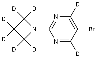 2-(azetidin-1-yl-d6)-5-bromopyrimidine-4,6-d2 Struktur