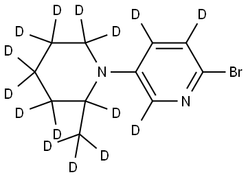 2-bromo-5-(2-(methyl-d3)piperidin-1-yl-2,3,3,4,4,5,5,6,6-d9)pyridine-3,4,6-d3 Struktur