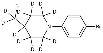 1-(4-bromophenyl)-4-(methyl-d3)piperidine-2,2,3,3,4,5,5,6,6-d9 Struktur