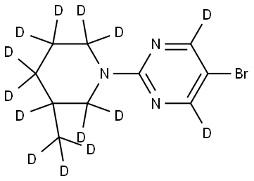 5-bromo-2-(3-(methyl-d3)piperidin-1-yl-2,2,3,4,4,5,5,6,6-d9)pyrimidine-4,6-d2 Struktur