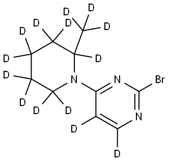 2-bromo-4-(2-(methyl-d3)piperidin-1-yl-2,3,3,4,4,5,5,6,6-d9)pyrimidine-5,6-d2 Struktur