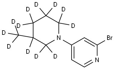 2-bromo-4-(3-(methyl-d3)piperidin-1-yl-2,2,3,4,4,5,5,6,6-d9)pyridine Struktur