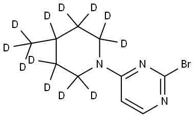 2-bromo-4-(4-(methyl-d3)piperidin-1-yl-2,2,3,3,4,5,5,6,6-d9)pyrimidine Struktur