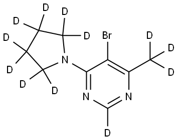 5-bromo-4-(methyl-d3)-6-(pyrrolidin-1-yl-d8)pyrimidine-2-d Struktur