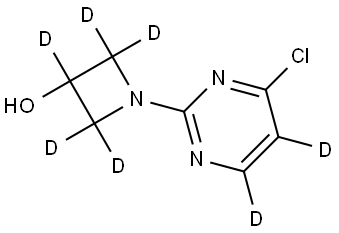 1-(4-chloropyrimidin-2-yl-5,6-d2)azetidin-2,2,3,4,4-d5-3-ol Struktur