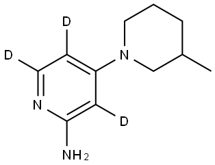 4-(3-methylpiperidin-1-yl)pyridin-3,5,6-d3-2-amine Struktur