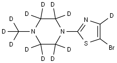 5-bromo-2-(4-(methyl-d3)piperazin-1-yl-2,2,3,3,5,5,6,6-d8)thiazole-4-d Struktur