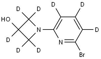 1-(6-bromopyridin-2-yl-3,4,5-d3)azetidin-2,2,3,4,4-d5-3-ol Struktur