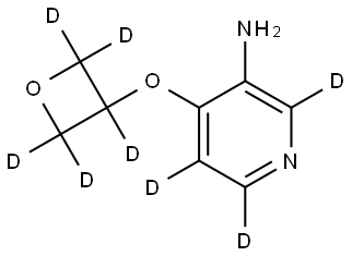 4-((oxetan-3-yl-d5)oxy)pyridin-2,5,6-d3-3-amine Struktur