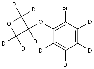 3-(2-bromophenoxy-3,4,5,6-d4)oxetane-2,2,3,4,4-d5 Struktur