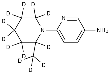 6-(2-(methyl-d3)piperidin-1-yl-2,3,3,4,4,5,5,6,6-d9)pyridin-3-amine Struktur