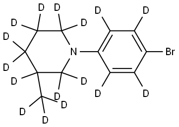 1-(4-bromophenyl-2,3,5,6-d4)-3-(methyl-d3)piperidine-2,2,3,4,4,5,5,6,6-d9 Struktur