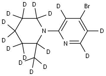 4-bromo-2-(2-(methyl-d3)piperidin-1-yl-2,3,3,4,4,5,5,6,6-d9)pyridine-3,5,6-d3 Struktur