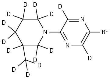 2-bromo-5-(3-(methyl-d3)piperidin-1-yl-2,2,3,4,4,5,5,6,6-d9)pyrazine-3,6-d2 Struktur