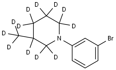 1-(3-bromophenyl)-3-(methyl-d3)piperidine-2,2,3,4,4,5,5,6,6-d9 Struktur