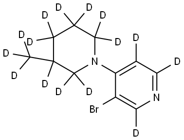 3-bromo-4-(3-(methyl-d3)piperidin-1-yl-2,2,3,4,4,5,5,6,6-d9)pyridine-2,5,6-d3 Struktur