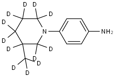 4-(3-(methyl-d3)piperidin-1-yl-2,2,3,4,4,5,5,6,6-d9)aniline Struktur