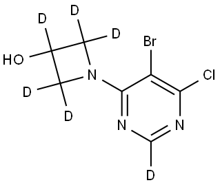 1-(5-bromo-6-chloropyrimidin-4-yl-2-d)azetidin-2,2,3,4,4-d5-3-ol Struktur