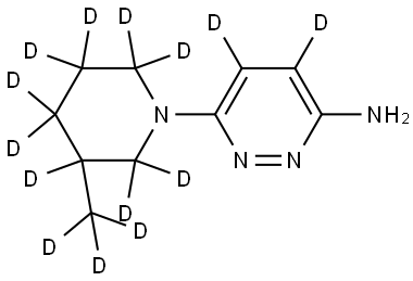 6-(3-(methyl-d3)piperidin-1-yl-2,2,3,4,4,5,5,6,6-d9)pyridazin-4,5-d2-3-amine Struktur