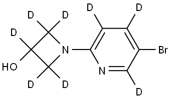 1-(5-bromopyridin-2-yl-3,4,6-d3)azetidin-2,2,3,4,4-d5-3-ol Struktur