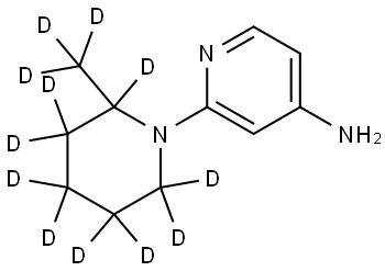 2-(2-(methyl-d3)piperidin-1-yl-2,3,3,4,4,5,5,6,6-d9)pyridin-4-amine Struktur