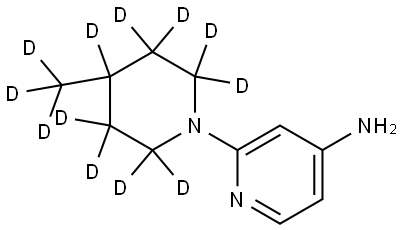 2-(4-(methyl-d3)piperidin-1-yl-2,2,3,3,4,5,5,6,6-d9)pyridin-4-amine Struktur