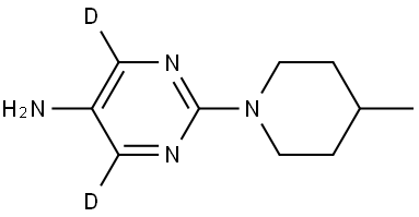 2-(4-methylpiperidin-1-yl)pyrimidin-4,6-d2-5-amine Struktur