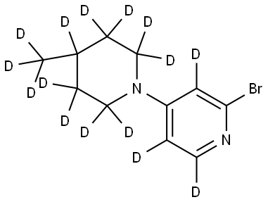 2-bromo-4-(4-(methyl-d3)piperidin-1-yl-2,2,3,3,4,5,5,6,6-d9)pyridine-3,5,6-d3 Struktur