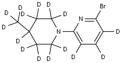 2-bromo-6-(4-(methyl-d3)piperidin-1-yl-2,2,3,3,4,5,5,6,6-d9)pyridine-3,4,5-d3 Struktur