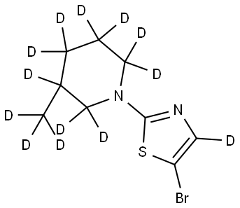 5-bromo-2-(3-(methyl-d3)piperidin-1-yl-2,2,3,4,4,5,5,6,6-d9)thiazole-4-d Struktur