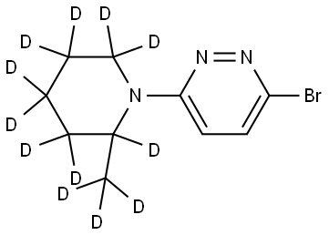 3-bromo-6-(2-(methyl-d3)piperidin-1-yl-2,3,3,4,4,5,5,6,6-d9)pyridazine Struktur